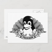 Tux Penguin - (Linux,オープンソース, Copyleft, FSF) ポストカード (正面/裏面)