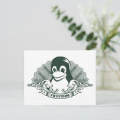 Tux Penguin - (Linux,オープンソース, Copyleft, FSF) ポストカード (スタンド正面)