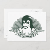 Tux Penguin - (Linux,オープンソース, Copyleft, FSF) ポストカード (正面/裏面)