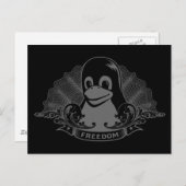 Tux Penguin - （Linux，オープンソース， Copyleft, FSF） ポストカード (正面/裏面)