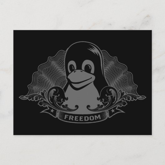 Tux Penguin - （Linux，オープンソース， Copyleft, FSF） ポストカード (正面)