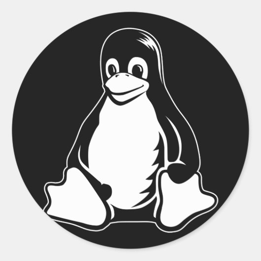 Tux Penguin - (Linux,オープンソース, Copyleft, FSF) ラウンドシール (正面)