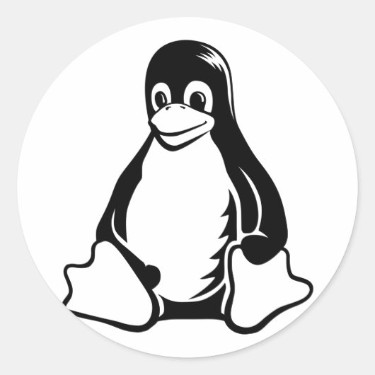 Tux Penguin - (Linux,オープンソース, Copyleft, FSF) ラウンドシール (正面)