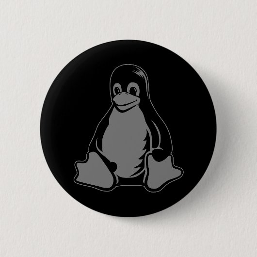 Tux Penguin - （Linux，オープンソース， Copyleft, FSF） 缶バッジ (正面)