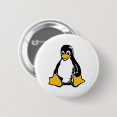 Tux Penguin - （Linux，オープンソース， Copyleft, FSF） 缶バッジ (正面&裏面)