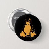 Tux Penguin - （Linux，オープンソース， Copyleft, FSF） 缶バッジ (正面&裏面)