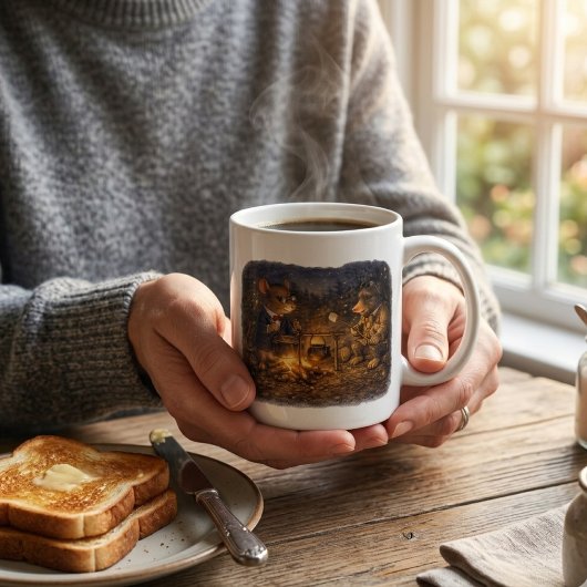 Tux & Twitch Campfire Evening コーヒーマグカップ