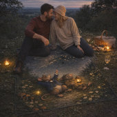 Tux & Twitch Under the Stars フリースブランケット