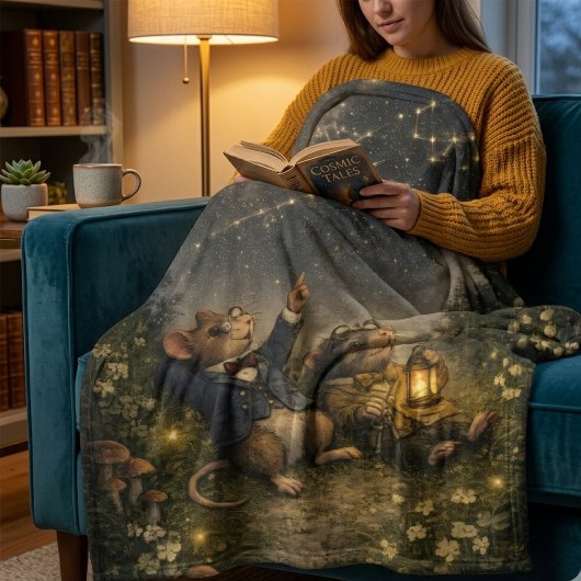 Tux & Twitch Under the Stars フリースブランケット