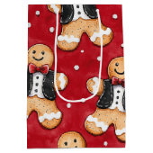 Tuxedes ChristmasのジンジャーブレッドCookie ミディアムペーパーバッグ (裏面)