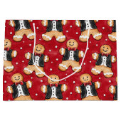 Tuxedes ChristmasのジンジャーブレッドCookie ラージペーパーバッグ (正面)