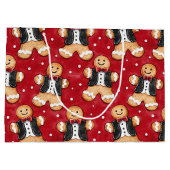 Tuxedes ChristmasのジンジャーブレッドCookie ラージペーパーバッグ (裏面)