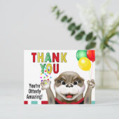 Tuxedoのかわいいカワウソ |ありがとうございます ポストカード (スタンド正面)