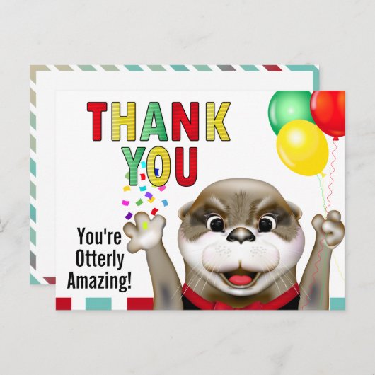 Tuxedoのかわいいカワウソ |ありがとうございます ポストカード (正面/裏面)