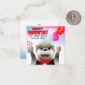 Tuxedoのかわいいカワウソ |バレンタインデー ノートカード (正面/裏面インサイチュ)