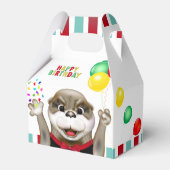 Tuxedoのかわいいカワウソ |子供の誕生日パーティー フェイバーボックス (裏面サイド)