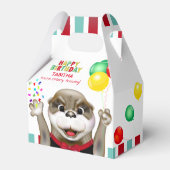 Tuxedoのかわいいカワウソ |子供の誕生日パーティー フェイバーボックス (正面サイド)