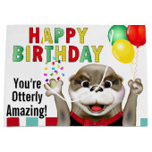 Tuxedoのかわいいカワウソ |誕生日 ラージペーパーバッグ (正面)