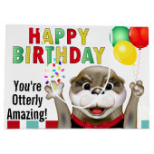 Tuxedoのかわいいカワウソ |誕生日 ラージペーパーバッグ (裏面)