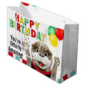 Tuxedoのかわいいカワウソ |誕生日 ラージペーパーバッグ (正面アングル)