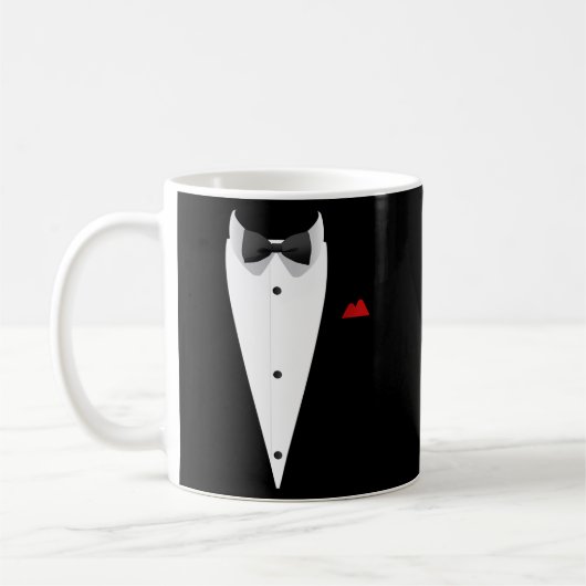 Tuxedoの特別な時結婚に蝶ネクタイ コーヒーマグカップ (左)