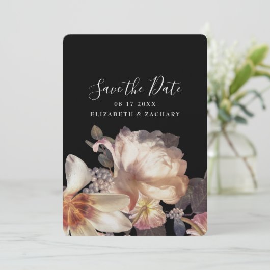 Tuxedoクラシックダークブラックアンティークヴィンテージ写真 セーブザデート (スタンド正面)