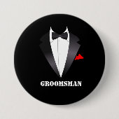 Tuxedoシャツ付きGroomsman – ボタン 缶バッジ (正面)