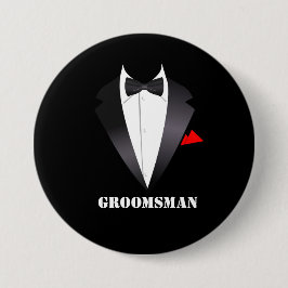Tuxedoシャツ付きGroomsman – ボタン 缶バッジ