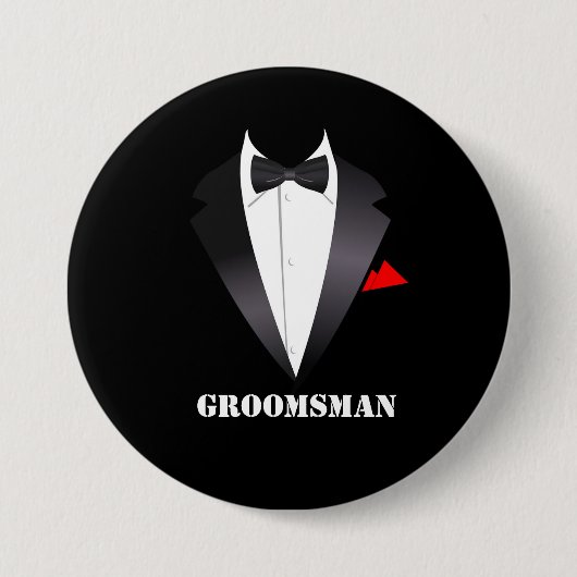 Tuxedoシャツ付きGroomsman – ボタン 缶バッジ (正面)