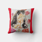 Tuxedoネコ白黒子供名装飾 クッション (裏面)