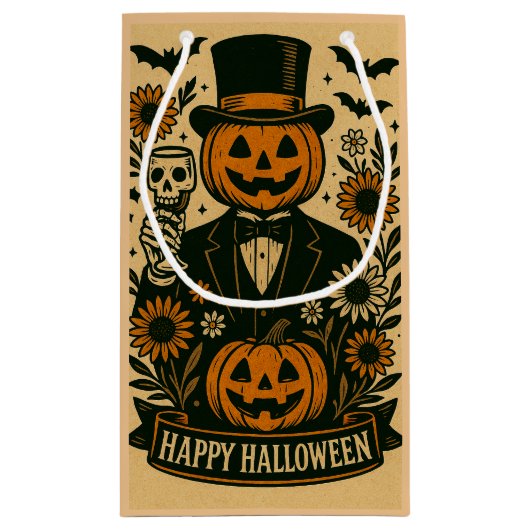 Tuxedoパーティーの不気味バッグのスケルトン スモールペーパーバッグ (裏面)