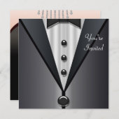 Tuxedoパーティードレスブラックタイフォーマルパーティー 招待状 (正面/裏面)