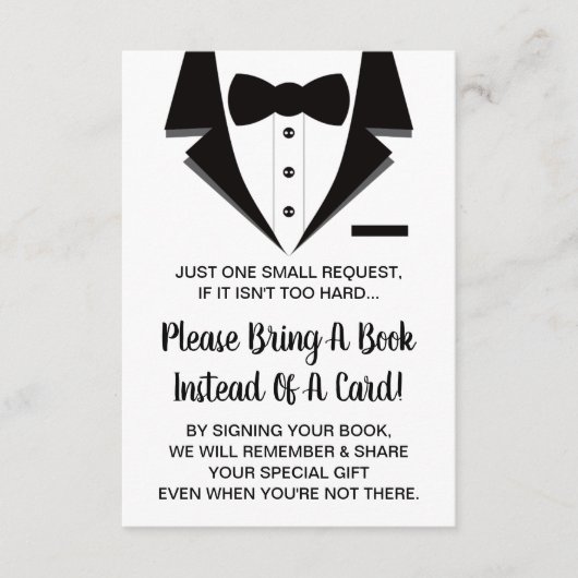 Tuxedoブックカード、ベビー用ブック エンクロージャーカード (正面)