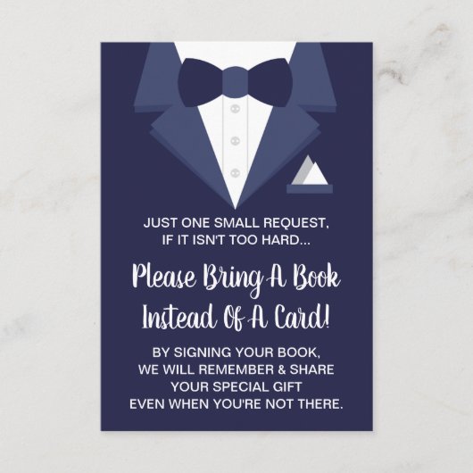 Tuxedoブックカード、ベビー用ブック エンクロージャーカード (正面)