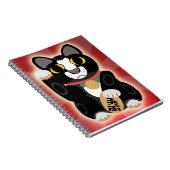 Tuxedoラッキーキャットかわいい占いペットの漫画 ノートブック (右側)