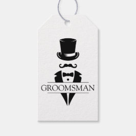 Tuxedo口ひげgroomsmenの複数形 ギフトタグ
