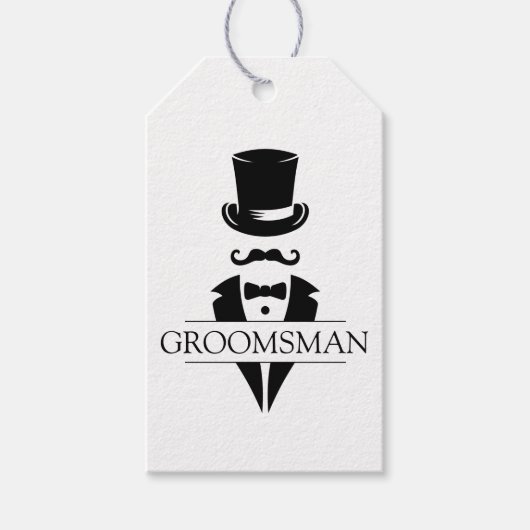Tuxedo口ひげgroomsmenの複数形 ギフトタグ (正面)