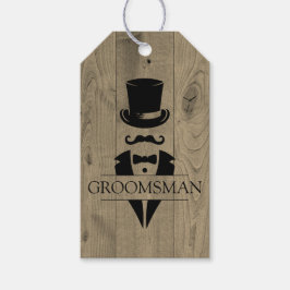 Tuxedo口ひげgroomsmenギフトラベル ギフトタグ