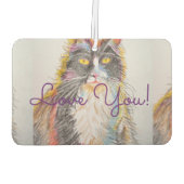 Tuxedo猫かわいい愛あなた名前カーエアーフレッシュナー カーエアーフレッシュナー (裏面)