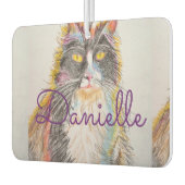 Tuxedo猫かわいい愛あなた名前カーエアーフレッシュナー カーエアーフレッシュナー (左)