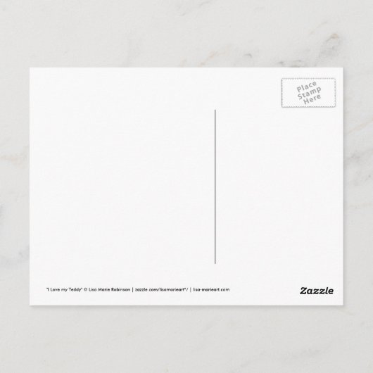 Tuxedo猫と蝶ネクタイ付きテディベア ポストカード (裏面)