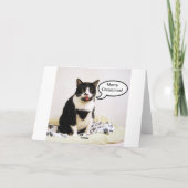 Tuxedo猫クリスマスユーモアのカード シーズンカード (裏面)