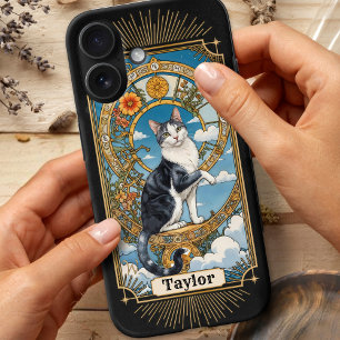 Tuxedo猫タロットカードパーソナライズされたiPhone 16ケース iPhone 16ケース