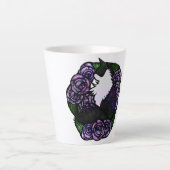 Tuxedo猫白黒の子猫 カフェラテマグ (正面)