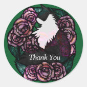 Tuxedo猫白黒の子猫 ラウンドシール (正面)