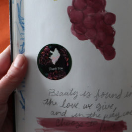 Tuxedo猫白黒の子猫 ラウンドシール