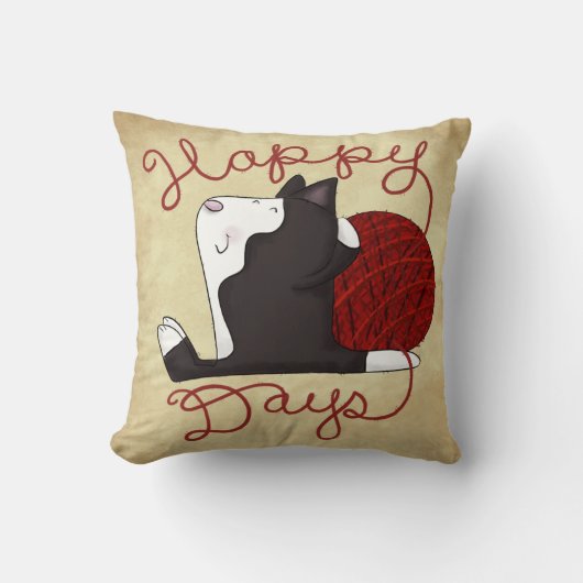 Tuxedo猫 – 幸せな日 クッション (正面)