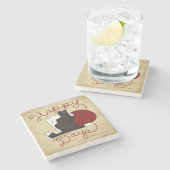 Tuxedo猫 – 幸せな日 ストーンコースター (横)