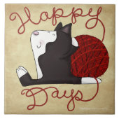 Tuxedo猫 – 幸せな日 タイル (正面)