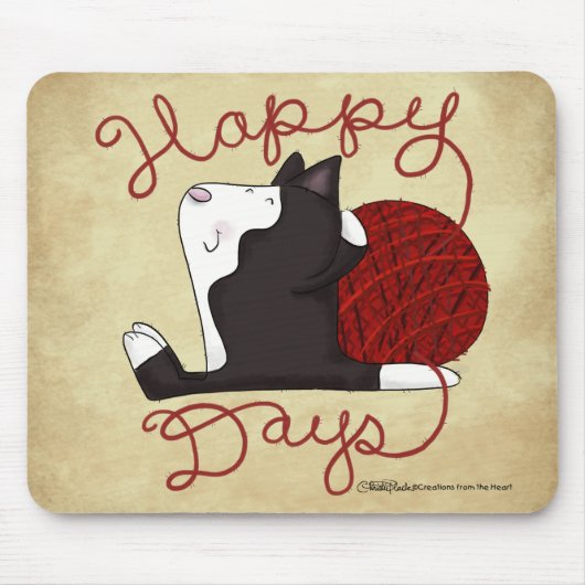 Tuxedo猫 – 幸せな日 マウスパッド (正面)
